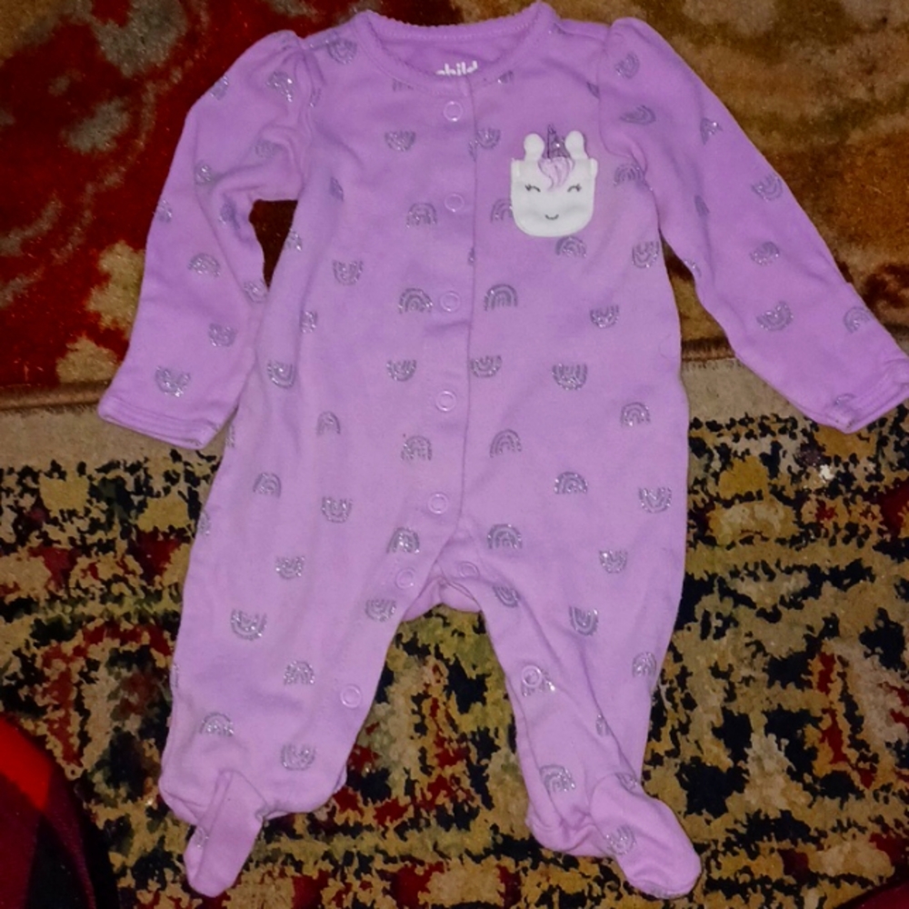 Purple newborn Carters button up onesie